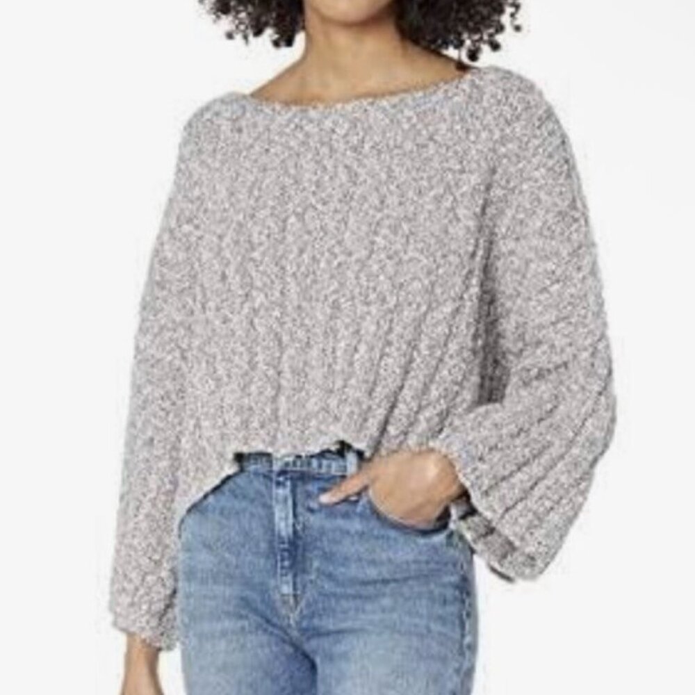 Free People Good Day Pullover Sweater Charcoal Gray (XS)